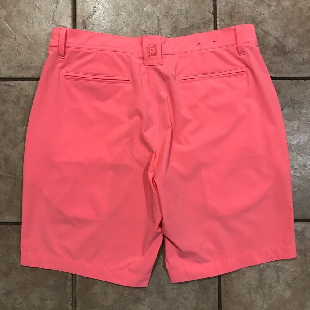 FootJoy Bright Coral Flat-Front Golf Shorts